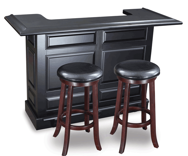 Bar shown with stools