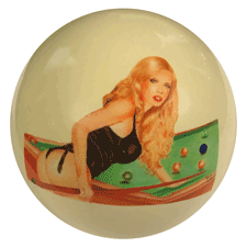 blonde playing pool